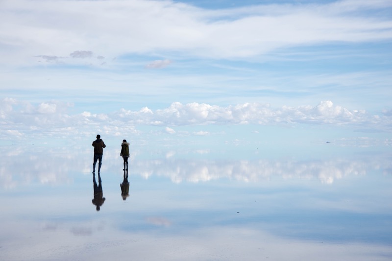 ウユニ塩湖｜雨季の鏡張り